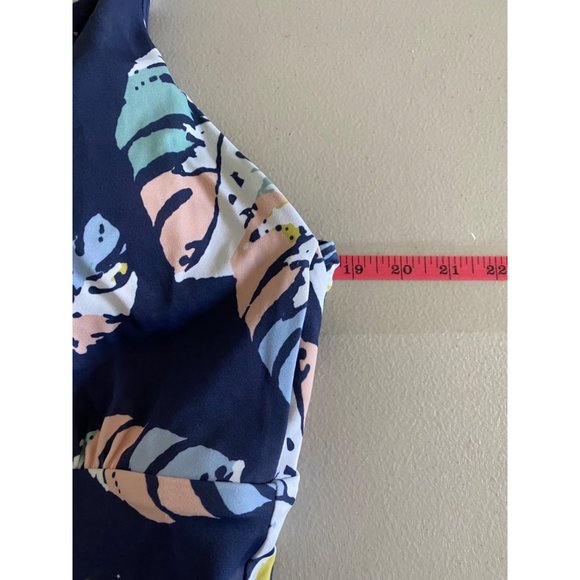 NEW Fortune Swimwear One Piece Deep V Cross Back Leaf Print Swimsuit XL Xlarge - Picture 6 of 7